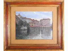 Il Pontino by Francesco Maria Pieri, 1941, oil on canvas board, offered Mar 2021