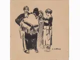 Renato Natali, Studies of figures, 1883, two ink sketches on paper