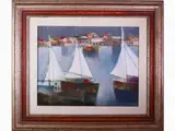 Lido Bettarini, Seascape with sailing boats