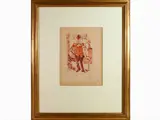 Country Man and Illustration for the book "La pulcella senza pulcellaggio" by Gianni Vagnetti, 1898, a pencil recto/verso drawing on paper and a monotype on paper, offered Feb 2021