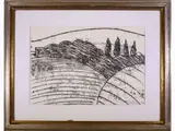 Venturino Venturi, Tuscan landscape 1977, 1918, oil on cardboard