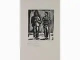 Pietro Parigi, Composition with figure, 1892, three wood-cut print