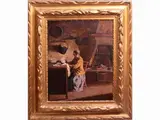 Luigi Bertelli, Interior view with female figure, 1833, oil on canvas