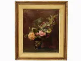 Augusto Burchi, Flowers in a vase, 1853, oil on canvas