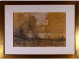 Gino Romiti, Seascape 1921, 1881, pencil and white chalk on cardboard