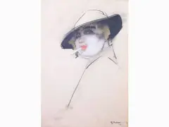 H.J. van Piggelen, Female Portrait, 1889, mixed media on paper