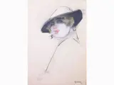 H.J. van Piggelen, Female Portrait, 1889, mixed media on paper