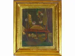 View of a carriage 1932 by Giovanni March, 1894, oil on panel, offered Dec 2020