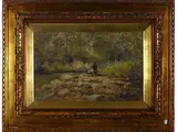 Ferruccio Rontini, Paescolo lungo il torrente 1941, 1893, oil on panel