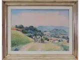 Rutilio Muti, Tuscan landscape with carriage