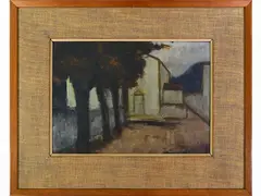 Landscape by Renzo Grazzini, 1912, oil on cardboard, offered Dec 2020
