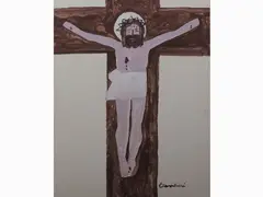Crucifixion by Venturino Venturi, 1918, tempera on paper, offered Dec 2020