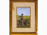 Cannicci Niccolò attribuito, The Swineherd, 1846, oil on panel