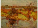 Mario Puccini, Mattino d'ottobre in padule (1908-1910), 1869, oil on panel
