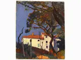 Oscar Ghiglia, La casa al sole, Pannocchia 1918, 1876, oil on panel