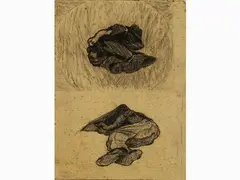 Studies for figures by Mario Puccini, 1869, two charcoal drawings on cardboard, offered Dec 2020