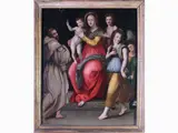 Giovanni Brini, Madonna con Bambino e San Giovannino tra i Santi Francesco e Maria Maddalena, 1534, oil on panel