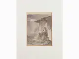 Giuseppe Moricci, View of a landscape with female figure and children, 1806, mixed media on paper