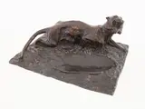 Michele Vedani, Panther, 1864, bronze sculpture