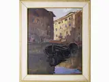 Giulio Mugnai, View of Livorno, 1912, oil on panel