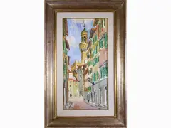 Via dei Neri 1971 by Rodolfo Marma, 1923, oil on canvas, offered Nov 2020