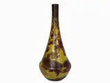 Émile Gallé, A double layer Gallé glass vase with berries and leaves