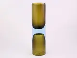 Gino Cenedese, Cylindrical glass "sommerso" vase called "Clessidra", Antonio Da Ros per Cenedese, 1960, bicolore grigio azzurro e verde