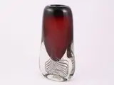 Gino Cenedese, A "sommerso" amethyst vase with white filigree, 1960, color ametista e trasparente con filamenti bianchi e neri a spirale alla base