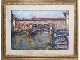 Enzo Pregno, View of the Ponte Vecchio in Florence