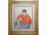Portrait of a boy 1964 by Nino Tirinnanzi, 1923, watercolour on paper laid on cardboard, offered Oct 2020