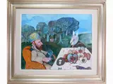 Antonio Possenti, Wooden landscape with figure and rabbits