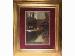 View of a church by Antonio Mario Aspettati, 1880, oil on canvas board, offered Sep 2020