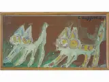 Kittens by Silvio Loffredo, 1920, oil on faesite, offered Sep 2020