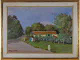 Lorenzo Palazzi, Rustico al km 7 di Tirrenia, 1921, oil on faesite