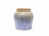 A small glazed terracotta vase, 1968 by Marcello Fantoni, 1915, superfice irregolare a colaggio nei toni del celeste e del grigio, offered Sep 2020
