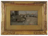 Leonardo Bazzaro, View of Chioggia, 1853, oil on cardboard