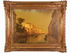 Venetian canal by Marc Aldine, 1912, oil on canvas, offered Jul 2020