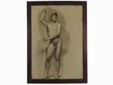 Luigi Sabatelli attribuito, Two male nudes, 1772, two pencil drawings on paper