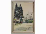 Michele Ortino, Aria di primavera 1947, 1914, watercolour on cardboard