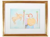 Composition with figures by Luca Alinari, mixed media on paper laid on panel, offered Jul 2020