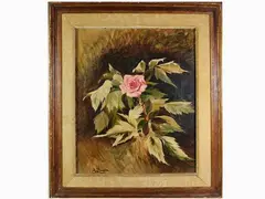 Augusto Burchi, Rose, 1853, oil on canvas
