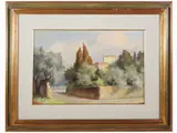 Fausto Magni, Tuscan landscape, 1906, oil on cardboard