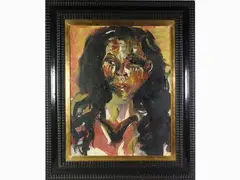 Portrait of a woman 1976 by Silvio Loffredo, 1920, oil on canvas board, offered Jul 2020