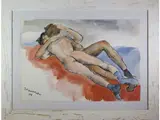 Lovers 1968 by Nino Tirinnanzi, 1923, mixed media on cardboard, offered Jul 2020