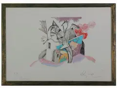 Landscape and Composition by Luca Alinari, a litograph and an engraving, offered Jul 2020