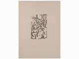 Antony De Witt, Figures and Landscape with horses, 1876, two wood-cut print