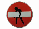 Abraham Clet, Il classico con tag 2012, mixed media on road sign