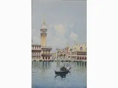 Venetian Canal by Emilio Boni, 1844, watercolour on paper, offered Jun 2020