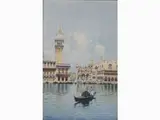 Emilio Boni, Venetian Canal, 1844, watercolour on paper