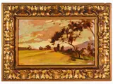 Luigi Cima, Landscape, 1860, oil sketch on cardboard